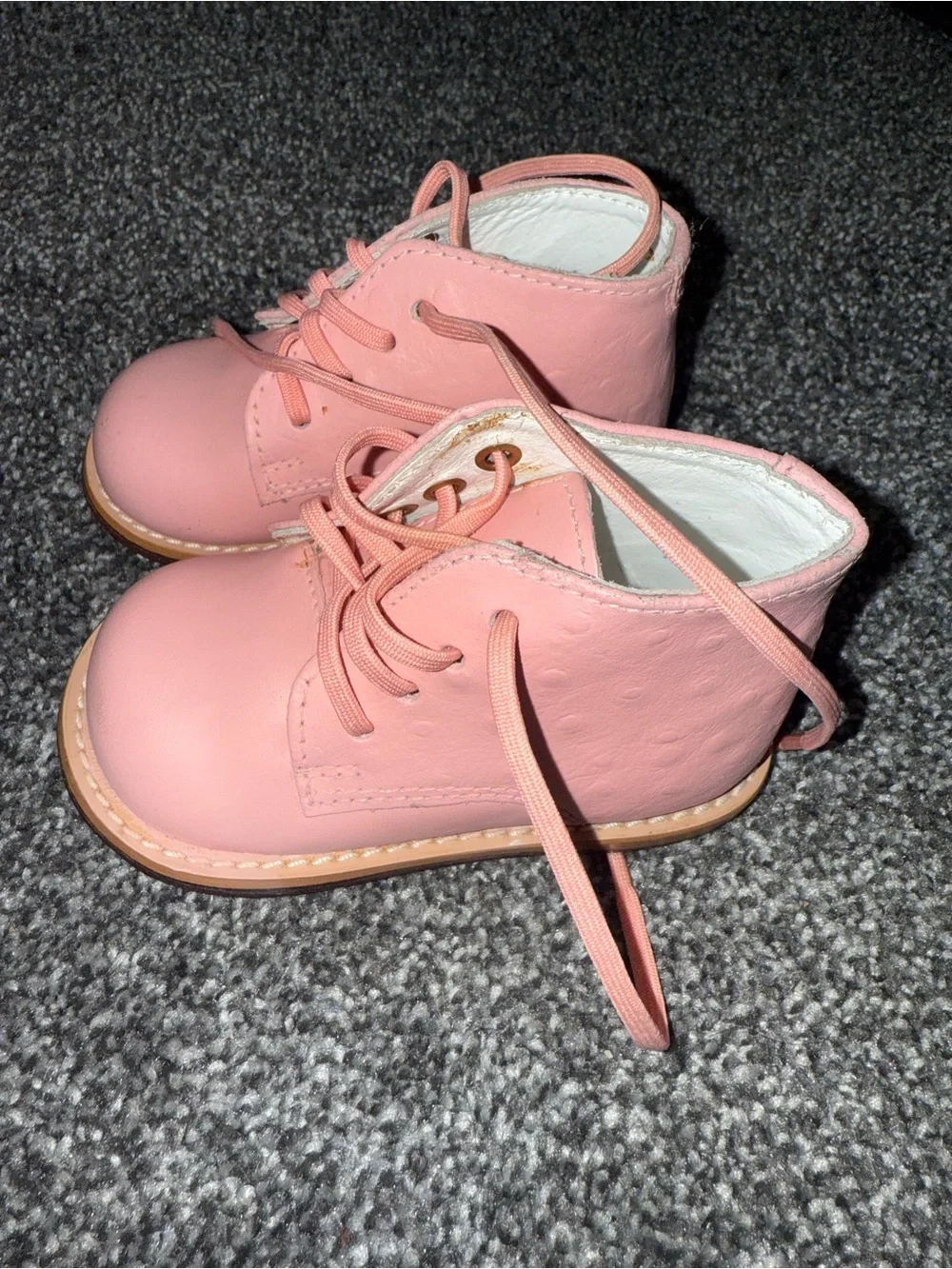 Josmo Pink Lace-Up Ankle Boots